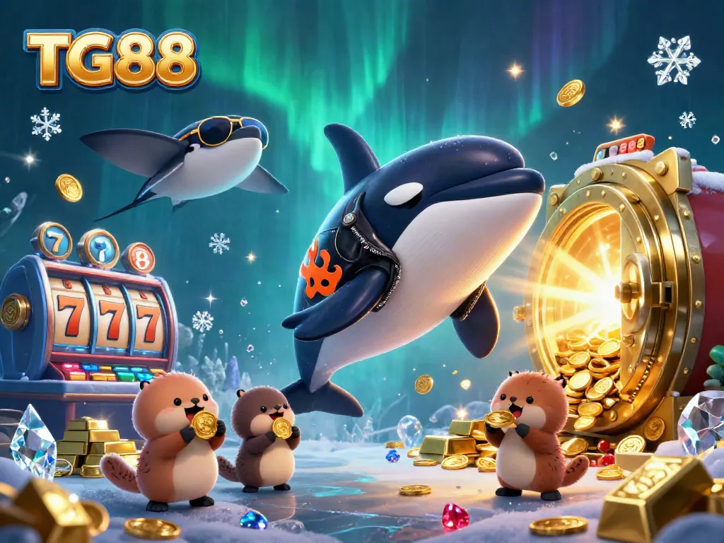 TG88 offers an exhilarating underwater casino adventure with vibrant characters amidst gleaming treasures.