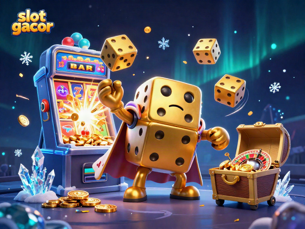 Engage with slot gacor in an exciting casino scene featuring vibrant characters and game elements.