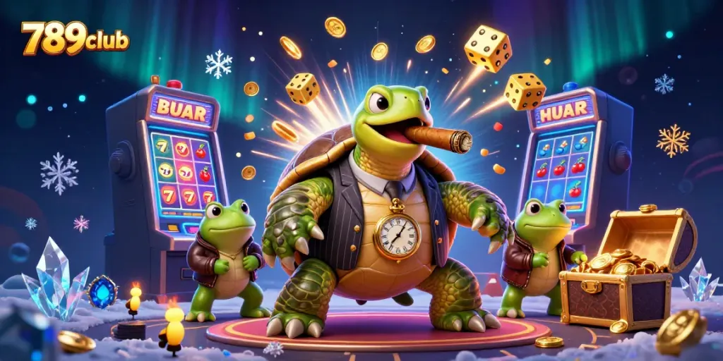 Experience the vibrant excitement of 789club in a lively casino scene with colorful characters and jackpot action.