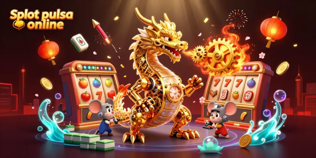 Experience thrilling wins with slot pulsa online featuring interactive elements and golden dragon!