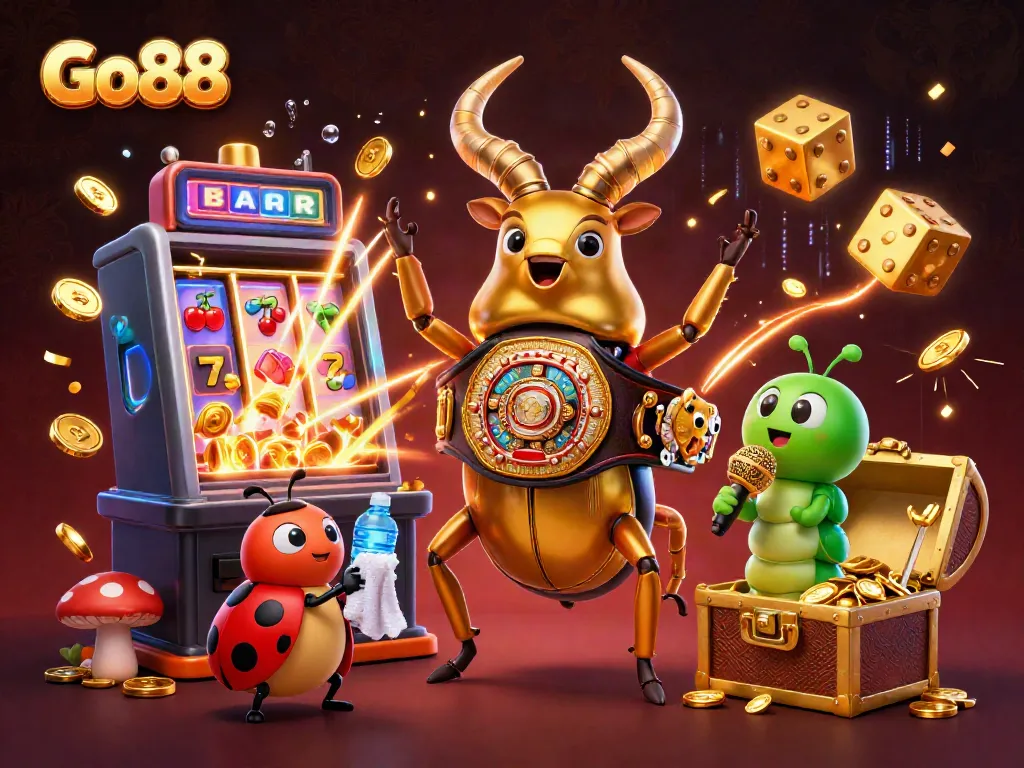 Engage with thrilling gameplay at Go88, showcasing dynamic casino action and vibrant characters.