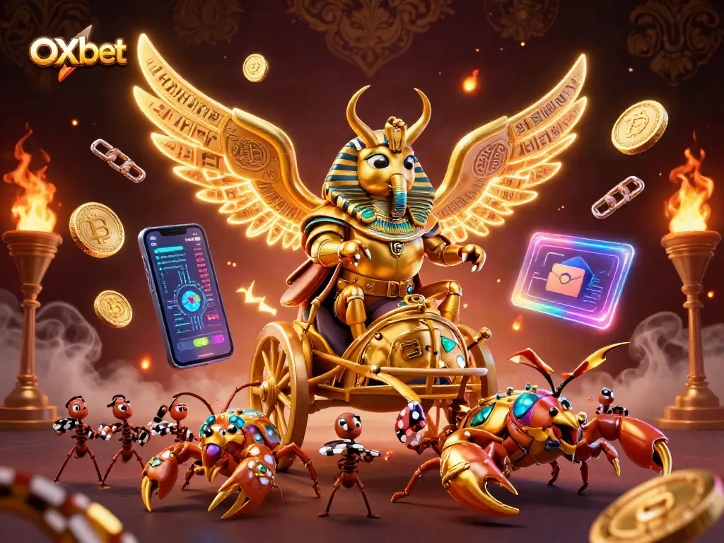 Experience the thrilling excitement of oxbet with a 3D illustration showcasing vibrant casino elements and dynamic action.