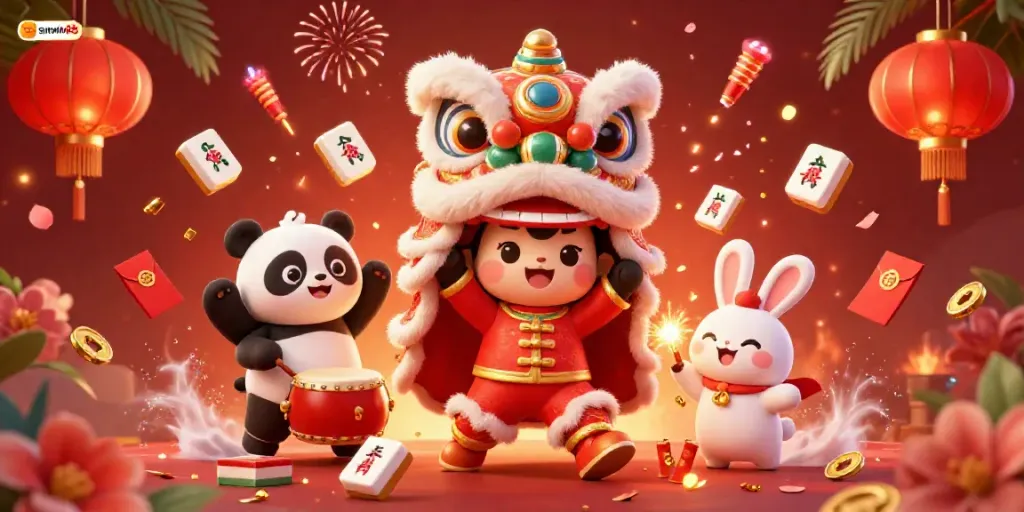 Experience the excitement at sunwin88 with a vibrant lion dance and festive gambling elements included.