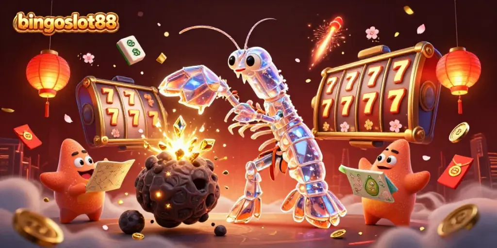 Aktifkan keberuntungan Anda di bingoslot88 dengan ilustrasi kasino yang penuh warna dan dinamis.